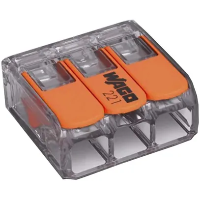 CONECTOR EMENDA 3 FIOS ATE 4,0mm (4PCS) 221-413 WAGO