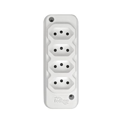TOMADA BARRA NBR 3P 10A(5x)QUINTUPLA BRANCA TECHNA