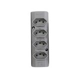 TOMADA BARRA NBR 3P 10A(4x)QUADRUP CINZA INTERNEED