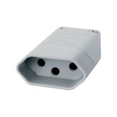PINO FEMEA PERLEX 3P 10A ABNT CINZA 2043